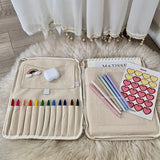 Ins Style Portable Children's Art Crayon Storage Bag Small Students Canvas Tote Bag Drawing Tools Drawing Book Learning Aids Bag