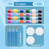 AOOKMIYA Acrylic Pigment Set 3ml 12 Color Watercolor Painting Pigment Set Art Stone Ceramic Painting Color Paint With Built-In Brush AOOKMIYA.COM