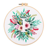 AOOKMIYA Floral Embroidery Kit for Beginner and Adults Cross Stitch Kits Embroidery Starter Kit with Initial Letter and Flower Pattern