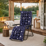 53*155cm Patio Chaise Lounger Cushions Indoor/Outdoor Recliner Soft Back Cushion Rocking Chair Sofa Cushion with 6 Ties