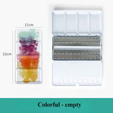 AOOKMIYA Large Empty Metal Watercolor Tin Palette 28/48 Grid Portable Solid Pigment Storage Box Portable Sketching Student Art Supplies