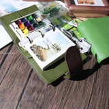 A9 First Layer Cowhide Notepad Three-ring Mini Loose-leaf Handbook Notebook  Craft Supplies  Vintage Stationery School Supplies