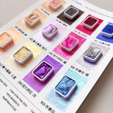 AOOKMIYA Super Vision 12 Color Pearlescent Layered Chameleon Watercolor Pigment 1ML/2ML Popular Color Natural Mica Pigment Art Supplies