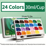AOOKMIYA Marie's Gouache Paint Set Jelly Cup 24 Colors 30ml/Cup with Portable Case,,Rich Pigment for Canvas,Painting,Watercolor Papers