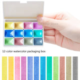 AOOKMIYA Schmincke Macaron Candy Color Watercolor Paint Box 12 Colors 1ML/2ML Opaque Watercolor Paint Artist Painting Art Supplies