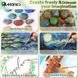 AOOKMIYA Marie's Micro Paint Brush, 11 Sizes Miniature Synthetic Model Paintbrushes with Triangular Handles for Detail, Rock Painting