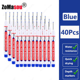 1-100Pcs 2cm Waterproof Long Head Markers Deep Hole Marker Pen for Metal Carpenter Red/Black/Blue/Green Ink Woodworking Tools