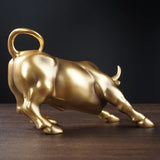 Wall Street Bull Sculpture Resin Statue for Home Desktop Decoration Indoor Ornaments Sculptural Home Decor Gift