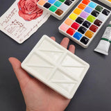 AOOKMIYA Empty Ceramic Palette Watercolor Palette 18/24 Grid Watercolor Paint Tray Artist Travel Painting Portable Art Supplies