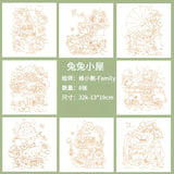 AOOKMIYA 100% Cotton 200g Watercolor Paper Coloring Line Drawing Cute Rabbit/cat Blank Manuscript Coloring Drawing Paper Art Supplies