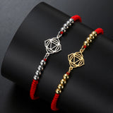AOOKMIY Teamer Stainless Steel Beads 7 Chakra Charms Bracelet Red Black Two Color Rope Bracelets Family Jewelry Amulet Birthday Gift NewAOOKMIYA.COM