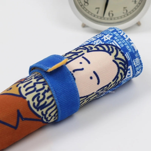 Hand Drawn Marxist Peripheral Pencil Case Niche Design Scroll Style Stationery Roller Blind Bag Student Storage Bag