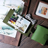 A9 First Layer Cowhide Notepad Three-ring Mini Loose-leaf Handbook Notebook  Craft Supplies  Vintage Stationery School Supplies