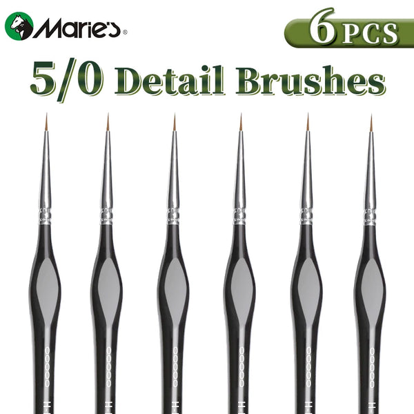 AOOKMIYA Marie's 00000 Fine Tip Paint Brush Set for Acrylic, Models, Mini  Miniature Detail , Nylon Hair Thin Extra Fine Paintbrushes
