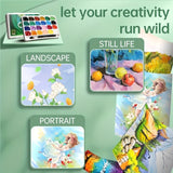 AOOKMIYA Marie's Gouache Paint Set Jelly Cup 24 Colors 30ml/Cup with Portable Case,,Rich Pigment for Canvas,Painting,Watercolor Papers