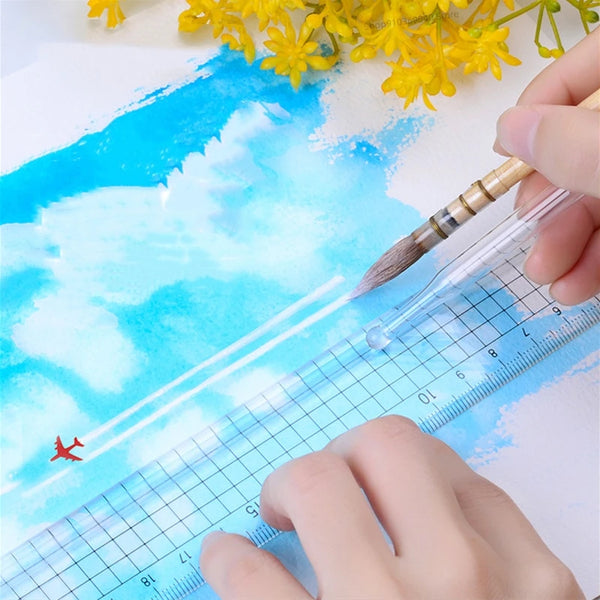 AOOKMIYA 30cm/40cm Groove Ruler Boundary Ruler Drawing Straight Line Tool Watercolor / Gouache Painting Art Supplies