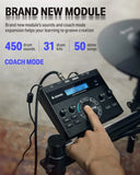 Christmas.DED-200X Electronic Drum Set, Electric Drum Kit with Quiet Mesh Drum Pads, 2 Cymbals w/Choke,