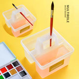 Square Pencil Wash Bucket Plastic Drawing Pencil Wash Bucket Desktop Stationery Organizer Portable Outdoor Sketch Pencil Washers