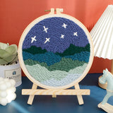 AOOKMIYA CHENISTORY-Punch Needle Embroidery Landscape Kits Sewing Kit Needlework Cross Stitch Beginner Kits For Adult Funny Embroidery