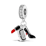 2025 Hot Sale Charms Bead 925 Sterling Silver Pink Butterfly Luminous Firefly Dangle Fit Bangle Bracelet Necklace DIY Jewelry