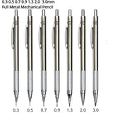 Mechanical Pencil Set 0.3 0.5 0.7 0.9 1.3 2.0mm Full Metal Art Drawing Painting Automatic Pencil Office School Supply Stationery