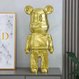 50/80cm Plating Bear Figure Aesthetic Violent Bear Statue Large Sculpture Figurine Luxury Livingroom Decoration Home Ornament