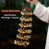 Fruit Shell Wind Chime Handmade Meditation Bells Outdoor Sound Healing Coconut Shell Oleander Wind Chimes Window Decoration