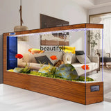 Super large floor-to-ceiling fish tank living room company hotel giant aquarium screen partition ultra-white glass53