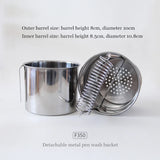 Art Students Special Stainless Steel Pen Washing Filter Bucket Multi-function Oil Brush Acrylic Pen Washer Drying Pen Rack