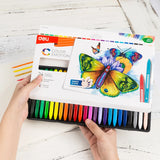 Deli 12/24 Colors Plastic Crayon Washable Non-toxic Coloring Pencil Erasable Wax Crayons Easy Clean Painting for Kids Gift