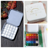 AOOKMIYA Mini Portable Watercolor Paint Box Metal Watercolor Sub-packing Box Pigment Moisturizing Box Sketch Painting Art Supplies