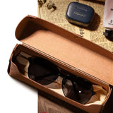 Retro Art Pencil Bag Students Large Capacity Stationery Box Designer Models Office Ticket Cowhide Storage Box Senior Glasses Box