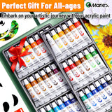 AOOKMIYA 23/29/35 pcs Acrylic Paint Set,Professional 12/18/24 Colors 5ml/Tubes Kit for Paper,Wood,Canvas,Rock,Ceramic,DIY for Adults