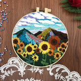 AOOKMIYA Nature Scenery Embroidery Kit for Beginners with Pattern, Needlepoint Starter Kits for Adults, Embroidery Set