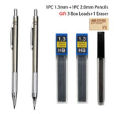 Mechanical Pencil Set 0.3 0.5 0.7 0.9 1.3 2.0mm Full Metal Art Drawing Painting Automatic Pencil Office School Supply Stationery