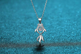AOOKMIYA ART+ Creative Gifts Platinum PT950 18K White Gold 0.3ct Moissanite Fish Necklace Pendant for Women Anniversary Gift Idea Jewelry
