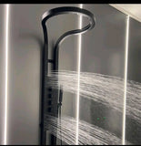 Tiktok Trend  Popular  Design Rainfall Waterfall Shower Head Black Brushed Silver Wall Mounted Rain Sprinkler Shower Set Panel
