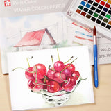 AOOKMIYA SAKURA Petit Color Solid Watercolor Paint Set Portable Sketch Set 12/18/24/30/36/60/72 Colors Student Artist Art Supplies  AOOKMIYA.COM