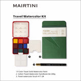 Mini Travel Watercolor Paint Set Portable Box Solid Watercolor Pigment 9-color Set Travel Sketching Painting Tool Set