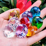 AOOKMIYA 1pcs Crystal Diamond Shaped Paperweight Decorative Cut Glass Giant Gemstone Wedding Christmas Ornament Gifts