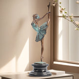 Bronze Ballet Dancer Sculptures Female Bronze Statue Ballerina Figurine Elegant Ballerinas Ornament Crafts For Home Decor Gift