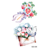 AOOKMIYA Small Waterproof Temporary Tattoo Sticker Colorful Leaf Flower Elephant Dolphin  Art Wrist Neck Women Kids Fake Mini Tatoo
