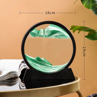 AOOKMIYA 3D Hourglass Quicksand Moving Sand Art Picture Round Glass Deep Sea Sandscape Craft Flowing Painting Office Home Decor Gifts