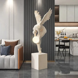 Creative Art Moon light Angel Sculpture with Ambient Lamp Large Luxury Figure Modern 150cm Home Living Room Decor Floor statue
