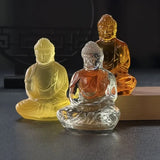 AOOKMIYA Creative Crystal Glass Buddha Decoration, Tabletop Crafts, Retro Living Room, Modern and Simplicity, Household and Office