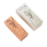 AOOKMIYA Wooden Stamp Ins Literary Retro Line Drawing Lily of The Valley Flower Handbook Diary Diy Printing Decoration Scrapbook Supplies