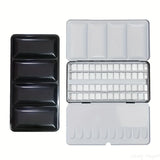 Watercolor Paint Palette and Set Watercolor Tin Box, Metal Palette Paint Case with Lid Empty with Storage Bag for Travel Artist