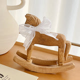AOOKMIYA ART+ Creative Gifts Creative Hand Carved Wooden Horse Series Retro Style Rocking Horse Desktop Decoration Ornament for Friends Commemorative Gift