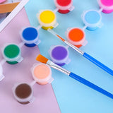 12 Colors Waterproof Acrylic Paint with Brush Portable Paint Strip Kids Graffiti DIY Plaster/Ceramic Coloring Fabric Paint