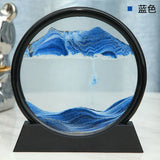 AOOKMIYA 3D Moving Sand Art Picture Round Glass Deep Sea Sandscape Hourglass Quicksand Craft Flowing Sand Painting Office Home Decor Gift